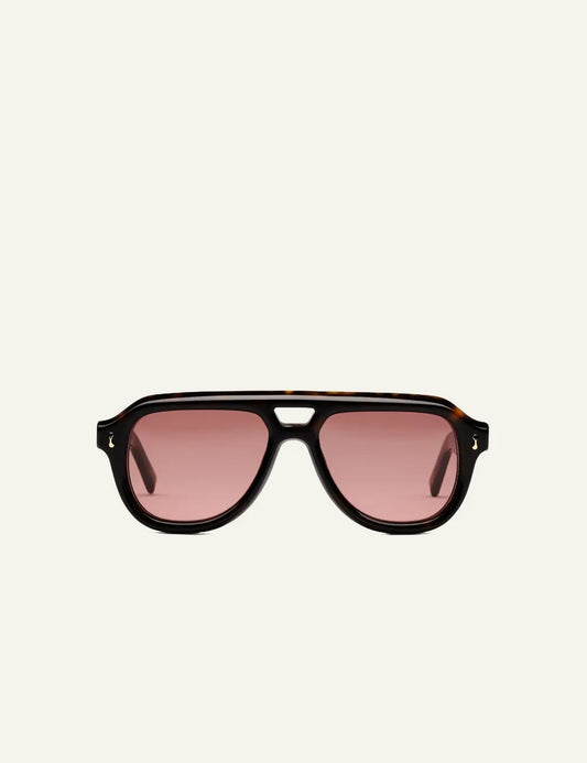 Chimi pilot sunglasses tortoise frame pink lenses front view