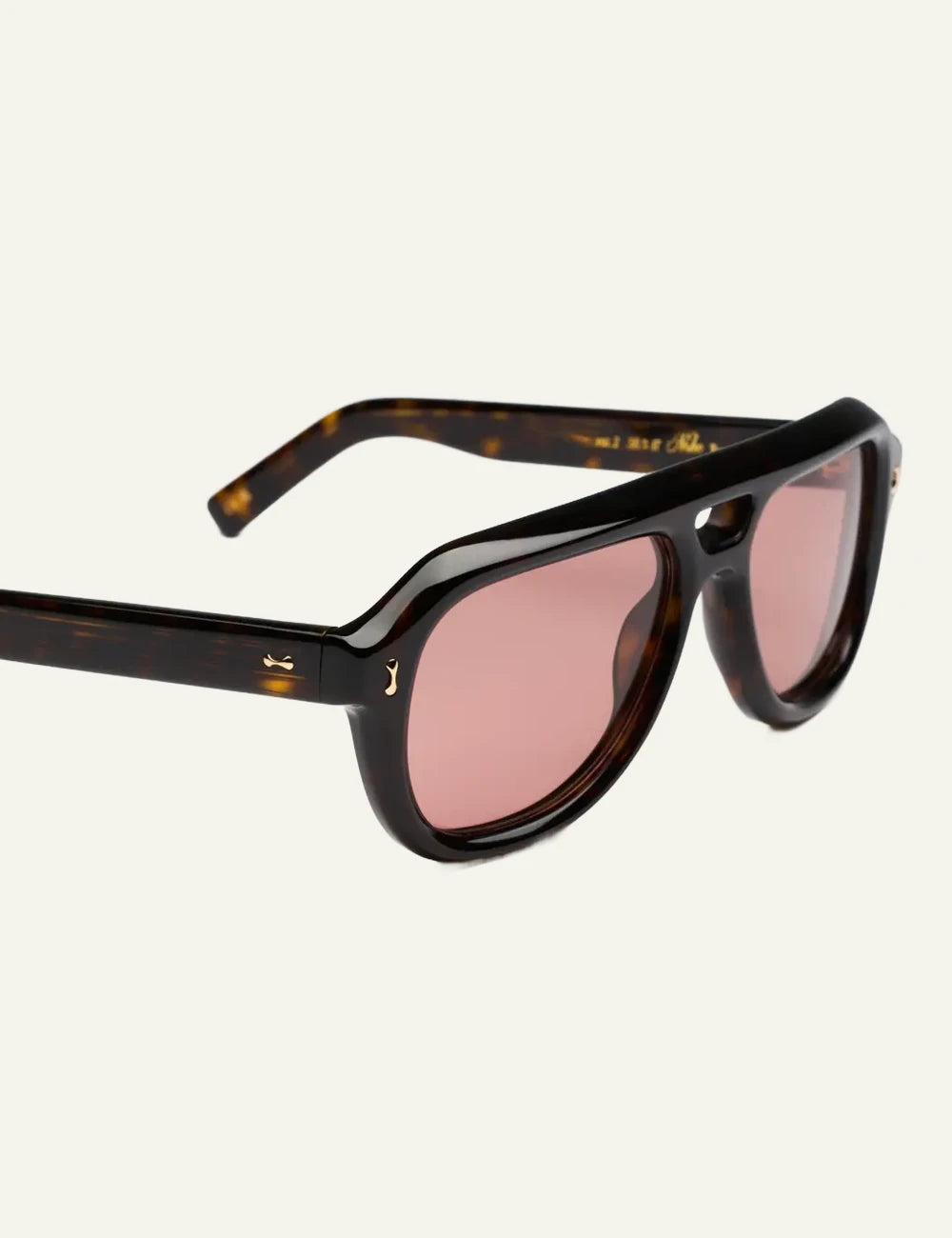 Chimi pilot sunglasses tortoise frame pink lenses side view