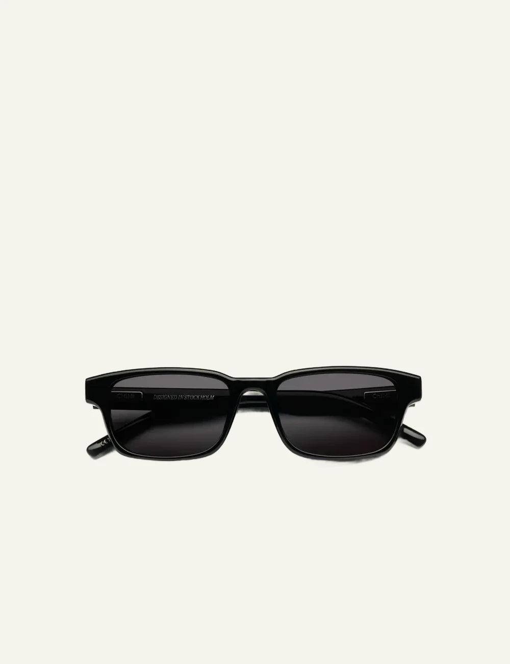 Chimi Rectangle Sunglasses Black Black Lens Front View