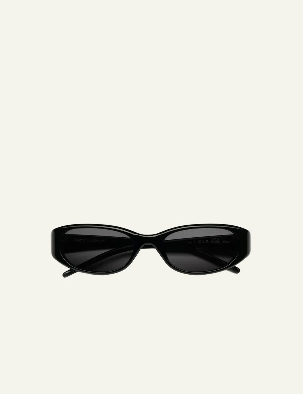 Chimi Slim Oval Sunglasses Black Black Lens Front View