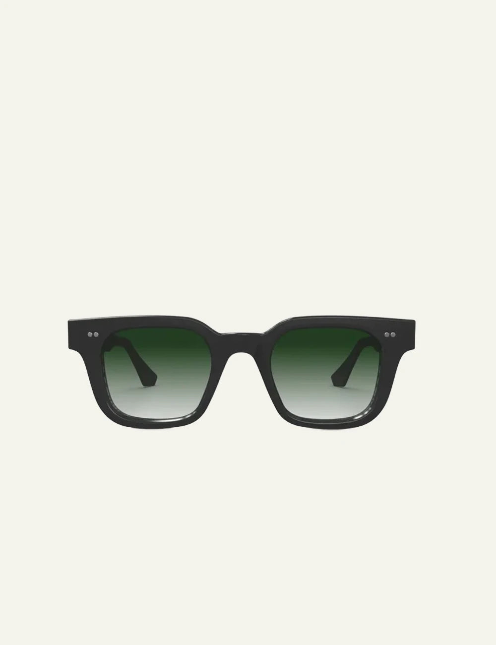 Chimi Square Sunglasses Black Green Gradient Lens Front View