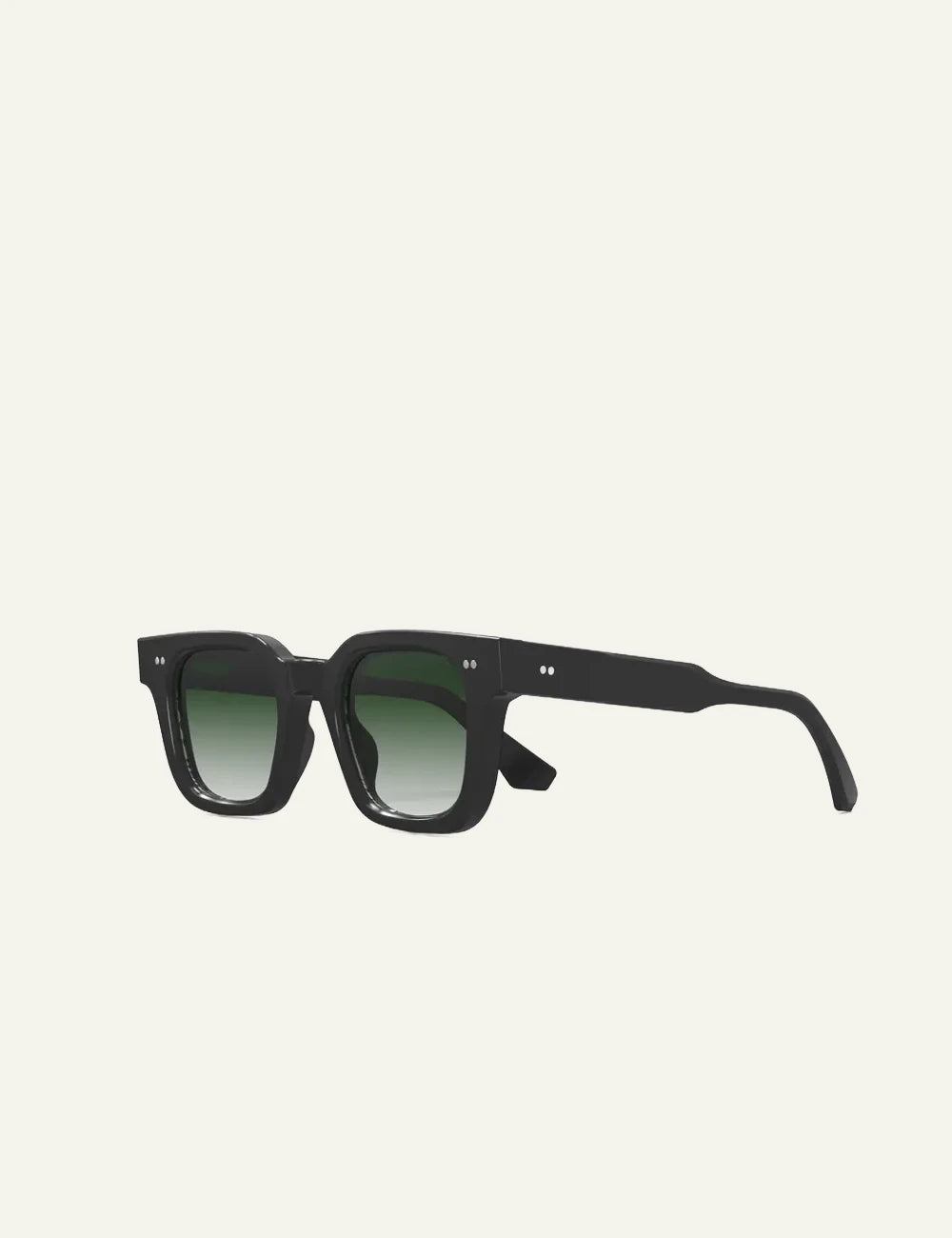 Chimi Square Sunglasses Black Green Gradient Lens side details