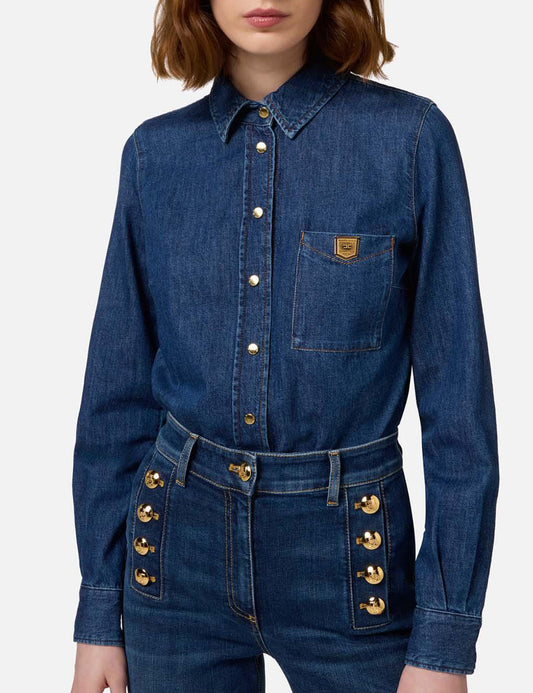 ELISABETTA FRANCHI ΠΟΥΚΑΜΙΣΟ DENIM SHIRT ELISABETTA FRANCHI