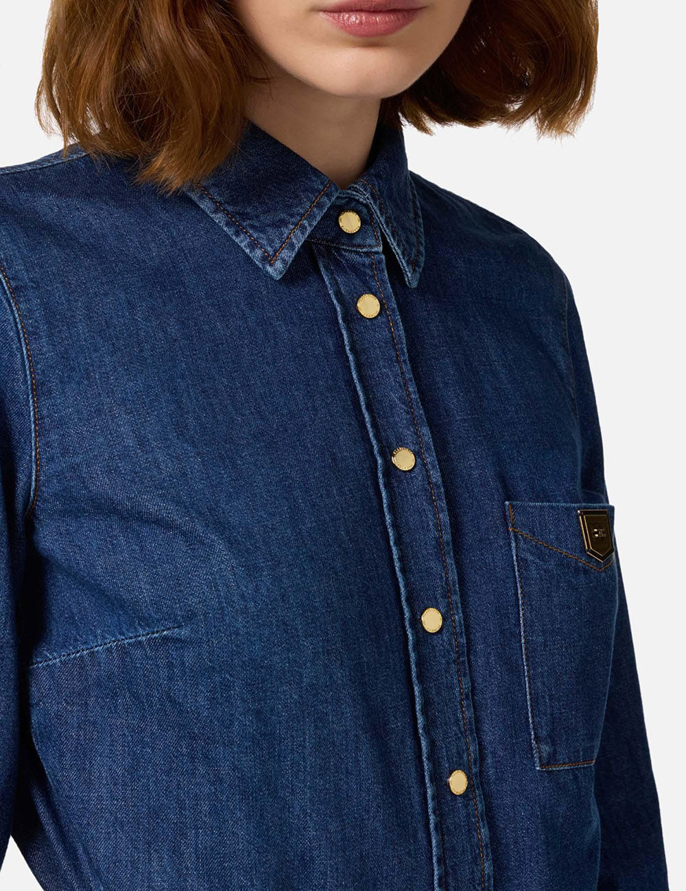 ELISABETTA FRANCHI ΠΟΥΚΑΜΙΣΟ DENIM SHIRT ELISABETTA FRANCHI