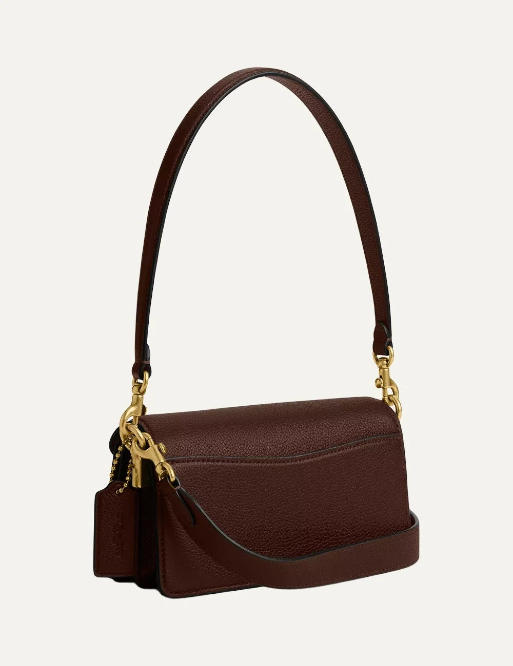 Coach women brown leather Tabby Shoulder Bag 20 with gold C hardware back