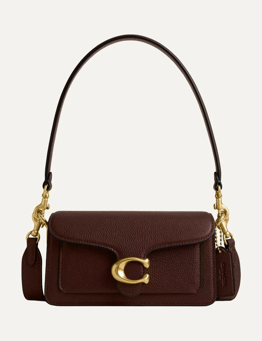 Coach women brown leather Tabby Shoulder Bag 20 with gold C hardware