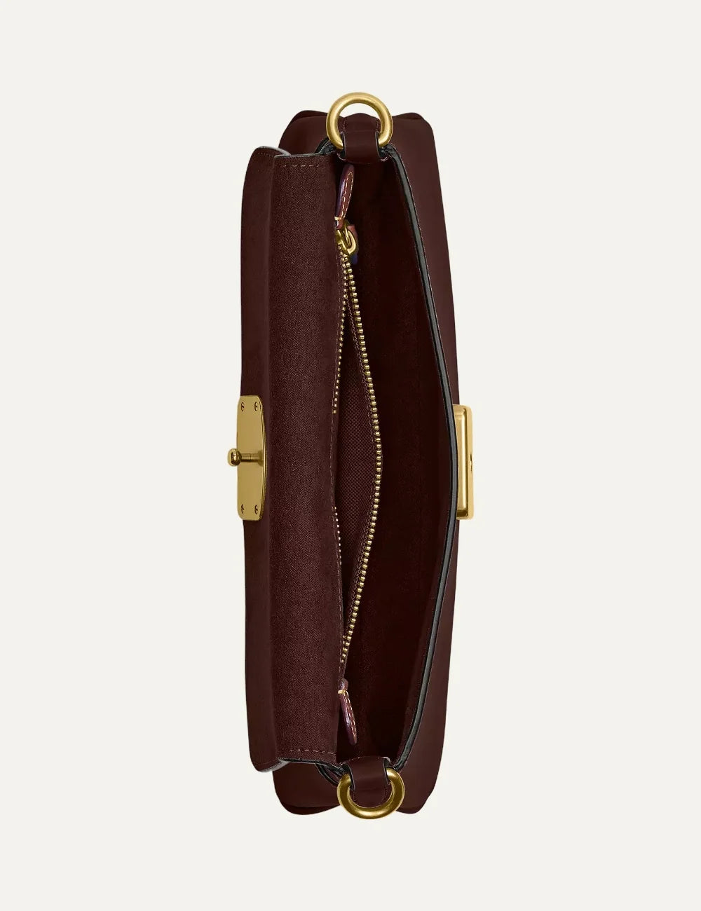 Coach women Jet Maple refined calf leather shoulder bag with gold Signature C hardware top