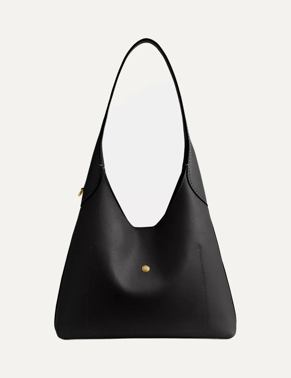 Coach women's Brooklyn 28 black natural grain leather hobo shoulder bag with gold-tone logo back
