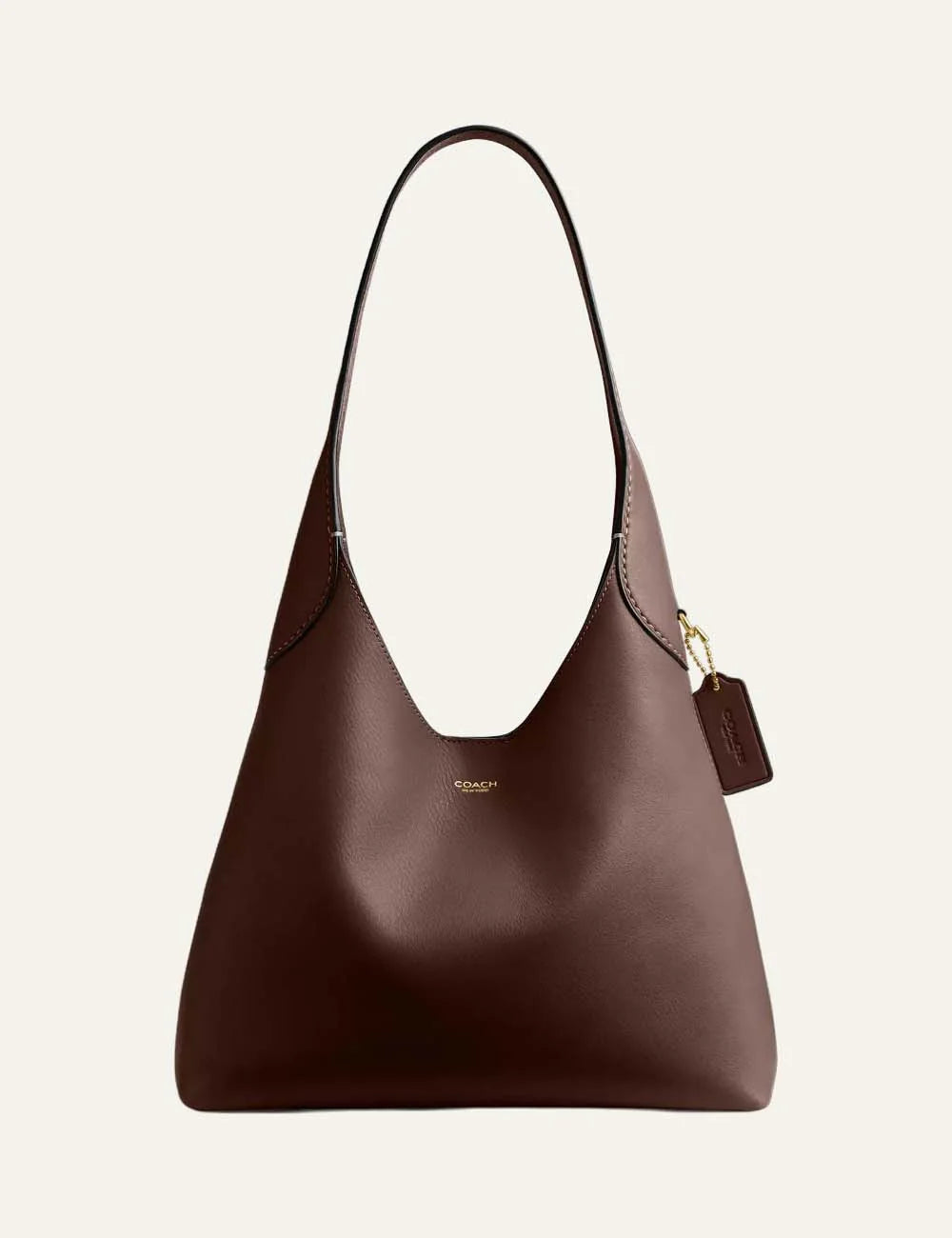 Coach women's Brooklyn 28 brown natural grain leather hobo shoulder bag