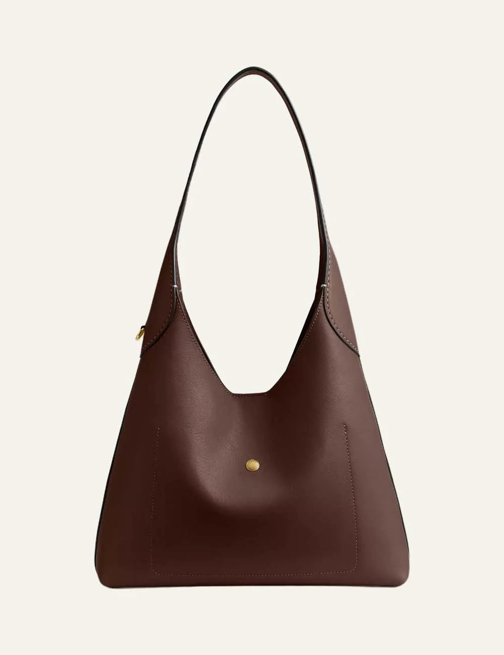 Coach women's Brooklyn 28 brown natural grain leather hobo shoulder bag back