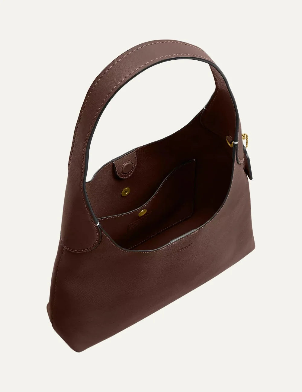 Coach women's Brooklyn 28 brown natural grain leather hobo shoulder bag top