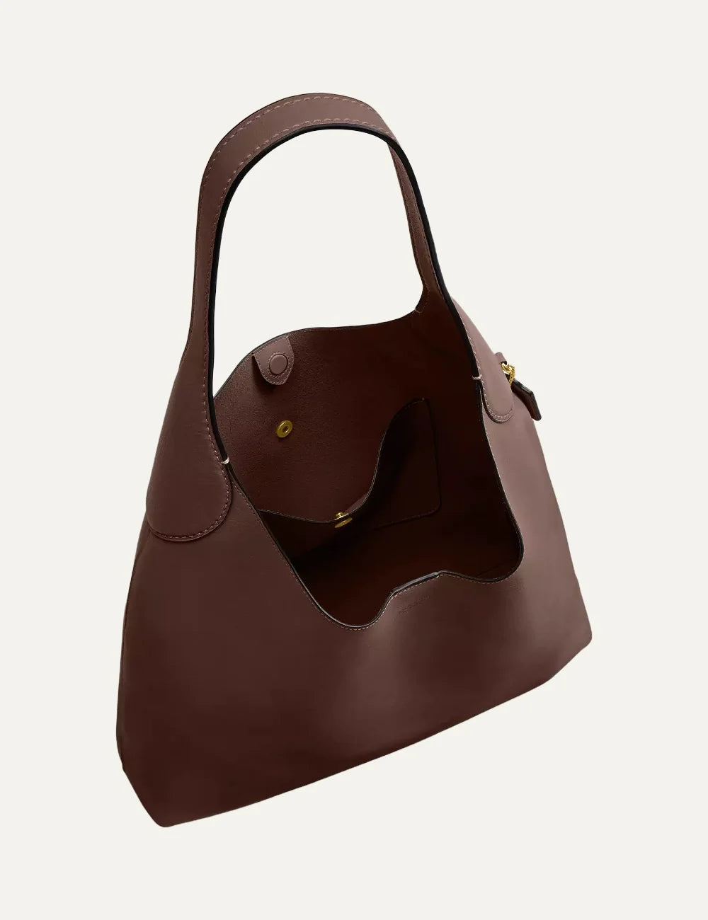 Coach women's Brooklyn 39 brown natural grain leather hobo shoulder bag with gold-tone logo top