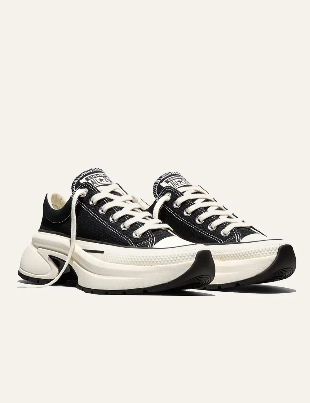 converse all star unisex run star crush black canvas platform sneakers angled