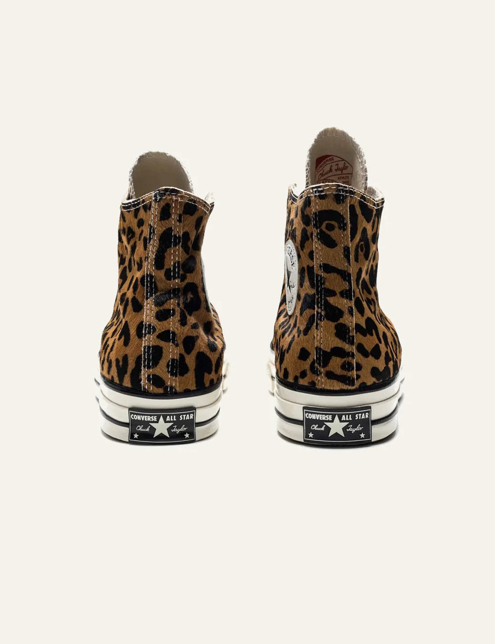 Women's Converse All Star Chuck 70 leopard pony hair high top sneakers back