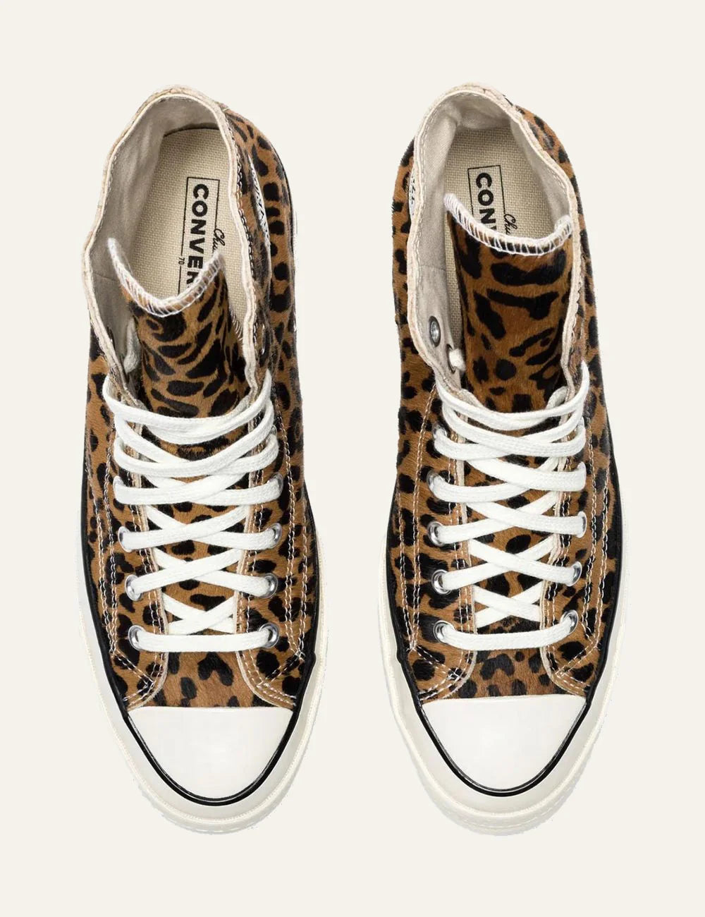 Women's Converse All Star Chuck 70 leopard pony hair high top sneakers top