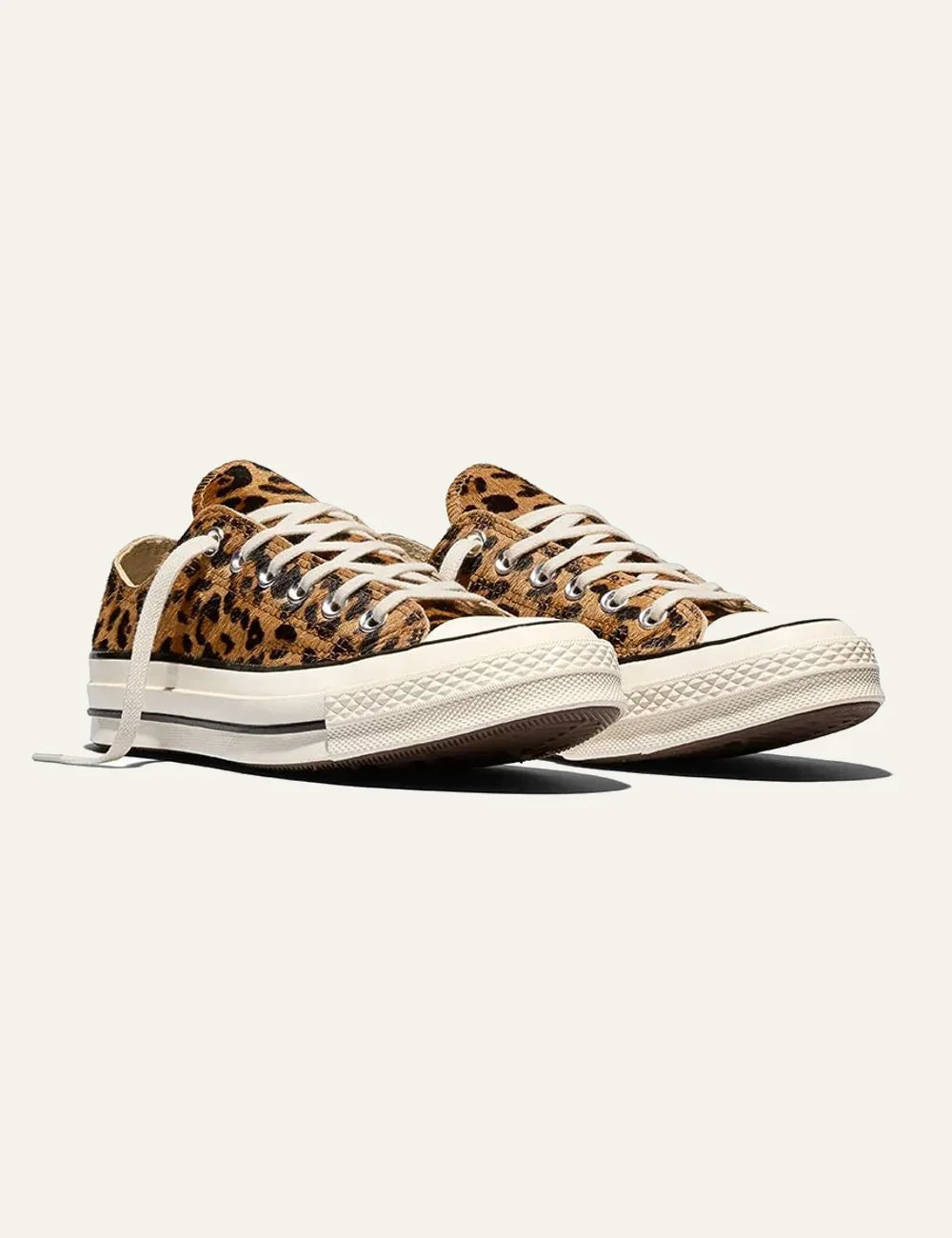 Women's Converse All Star Chuck 70 OX leopard print low top sneakers angled