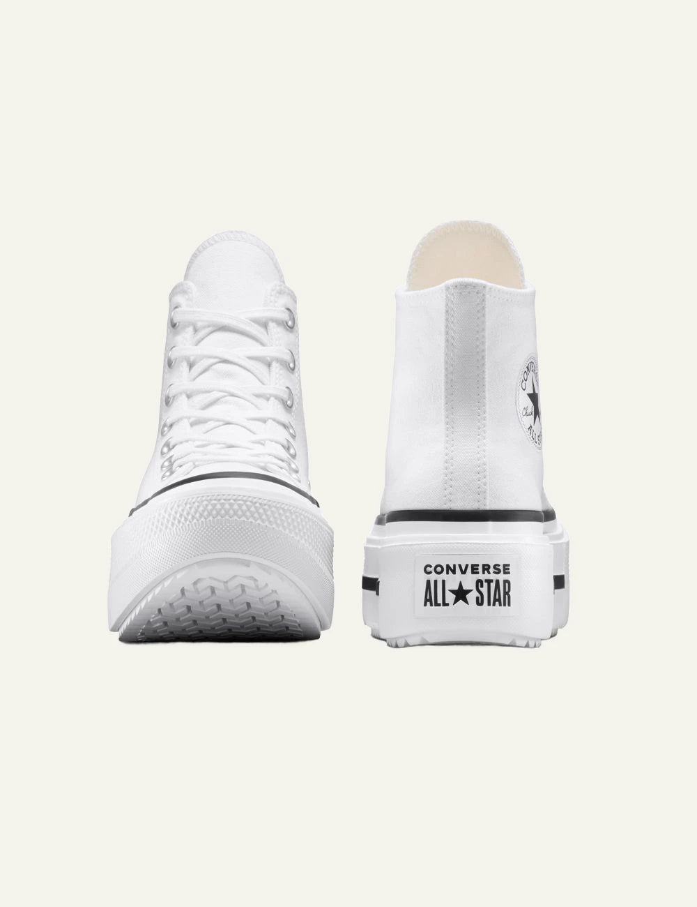 Converse Chuck Taylor All Star Lift white high top platform black stripe back view