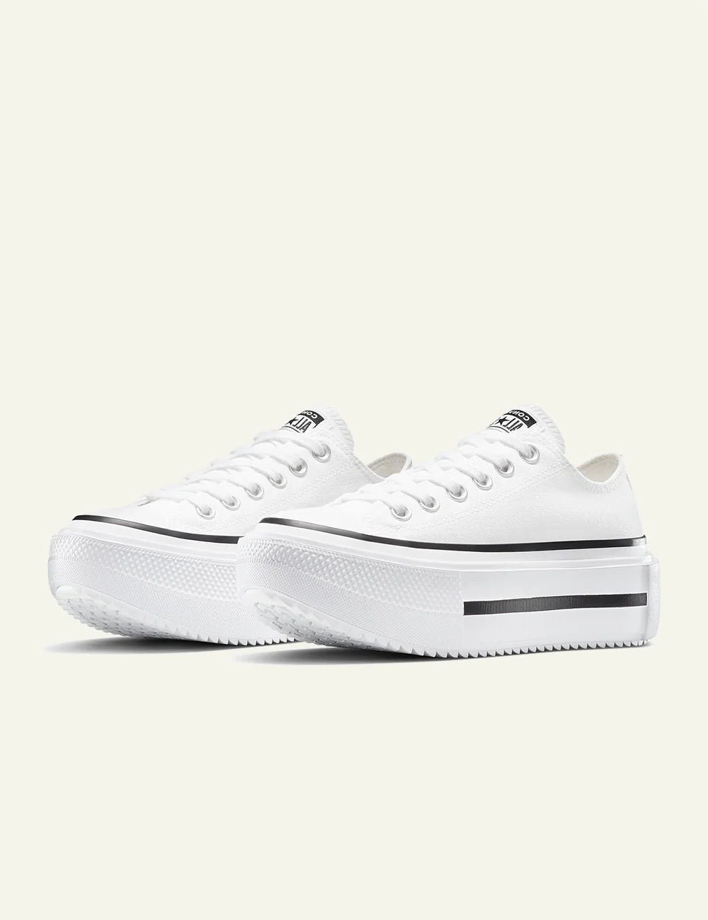Converse Chuck Taylor All Star Lift white low top platform black stripe profil view
