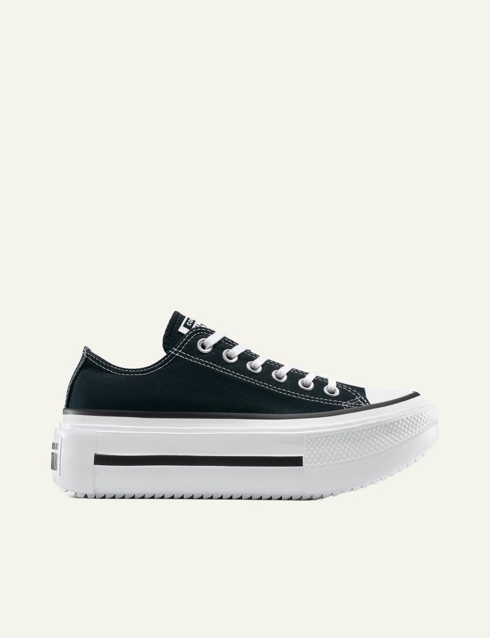 Converse Chuck Taylor All Star Lift platform black canvas low top side view