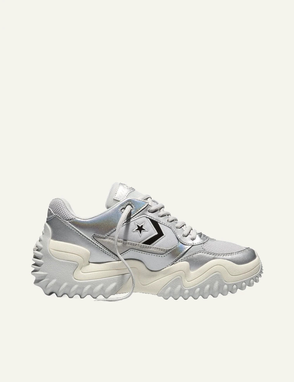 Converse Run Star Motion low silver white chunky sneaker side view