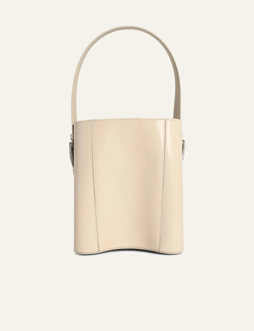 Coperni Beige Smooth Leather Bucket Bag With Adjustable Shoulder Strap back View