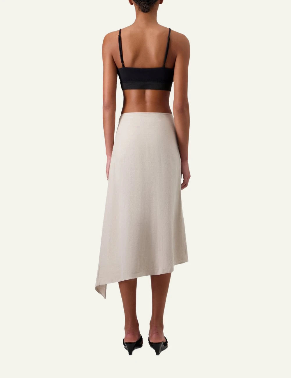 Coperni Black Minimal Logo Crop Top back View