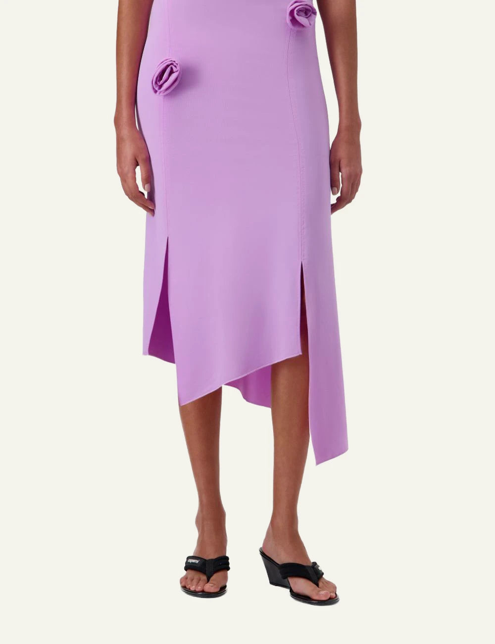 Coperni Black Wedge Sandals With Logo Strap And Open Toe front model View