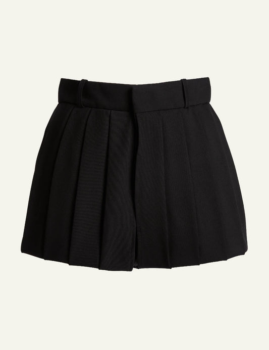 Coperni COPP192F1023 pleated shorts black high waist front view