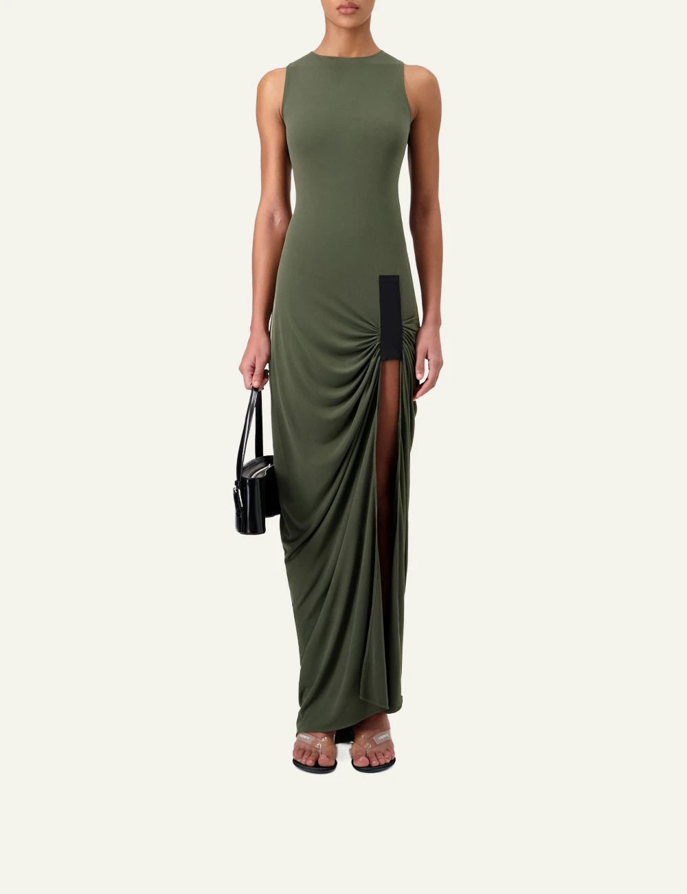 Coperni Taped Suspended Dress Green full body front