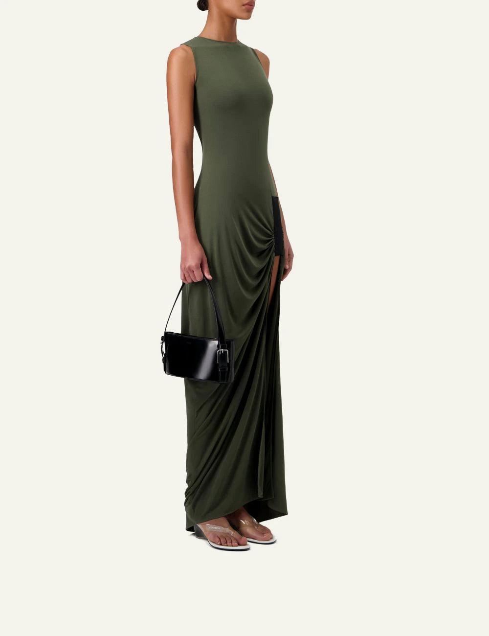 Coperni Taped Suspended Dress Green full body side
