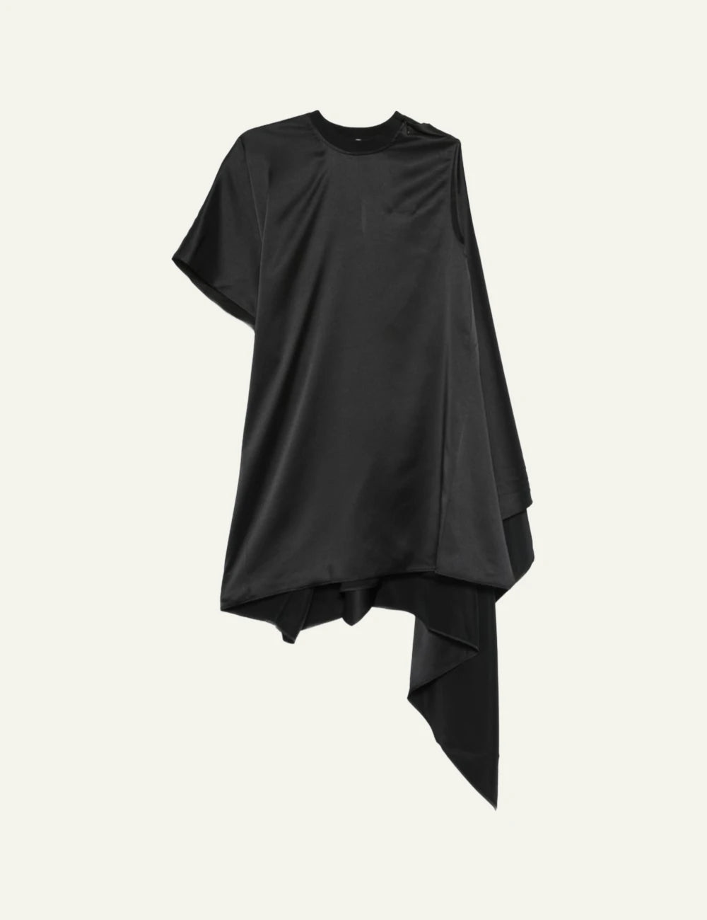 Coperni COPR304F3062 draped dress black asymmetric front view