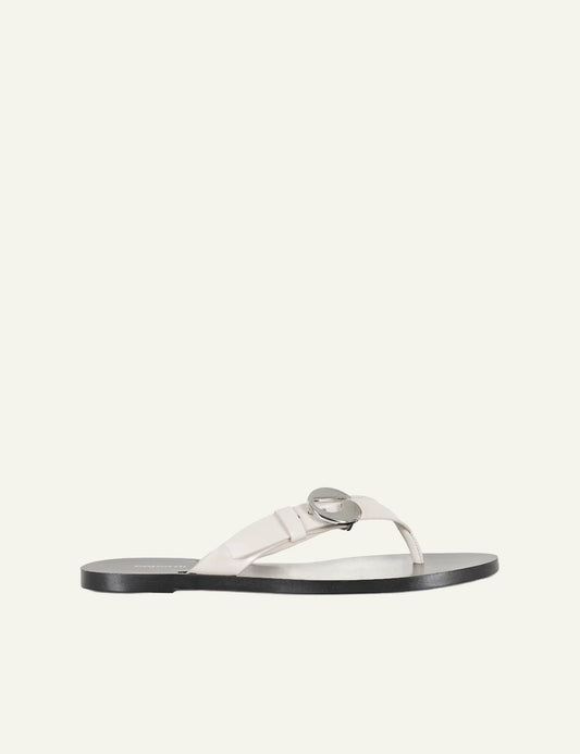 Coperni COPSH96F6045 thong sandals beige with silver hardware side view
