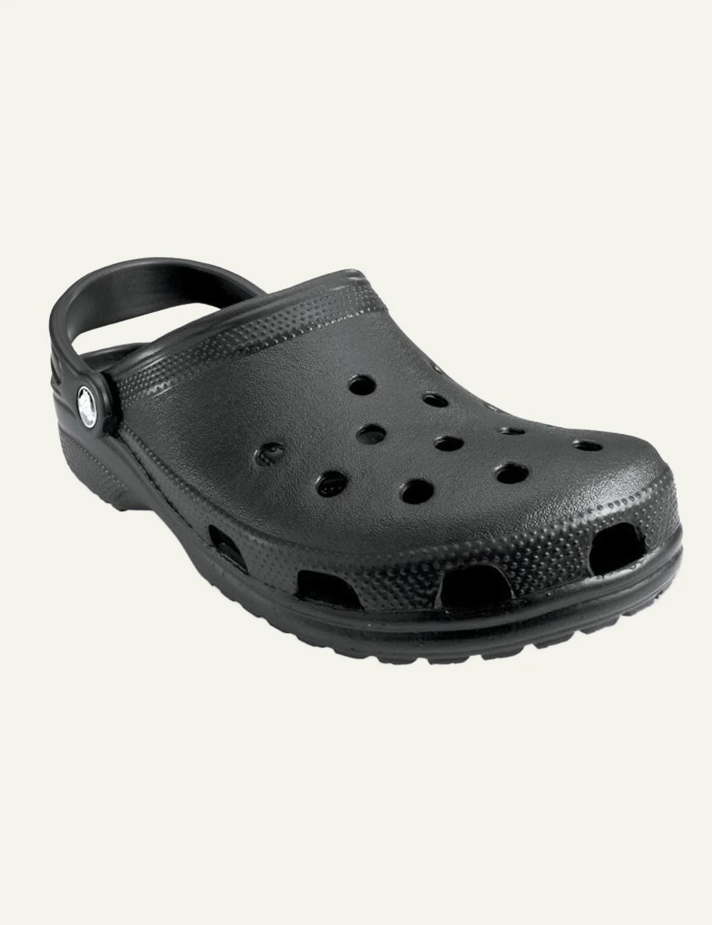crocs classic clog black angled view