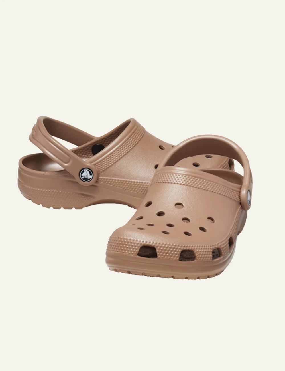 crocs classic clog brown angled view