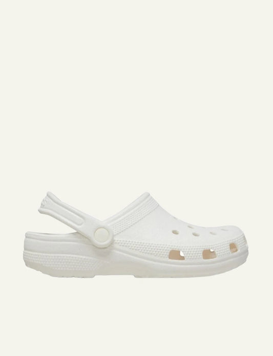 crocs classic clog glitter white lightweight foam side view