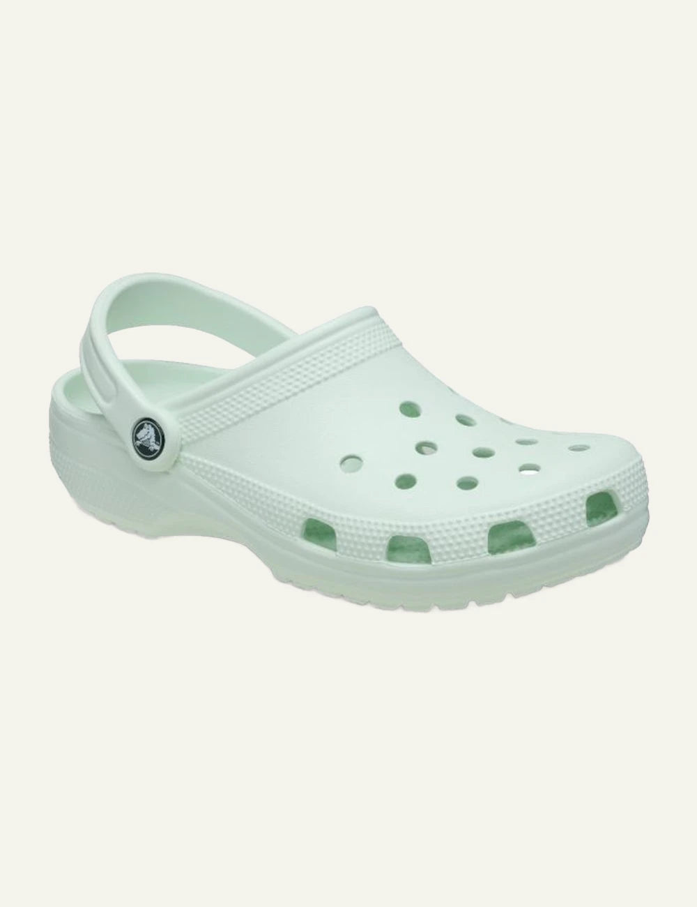 crocs classic clog mint green angled view