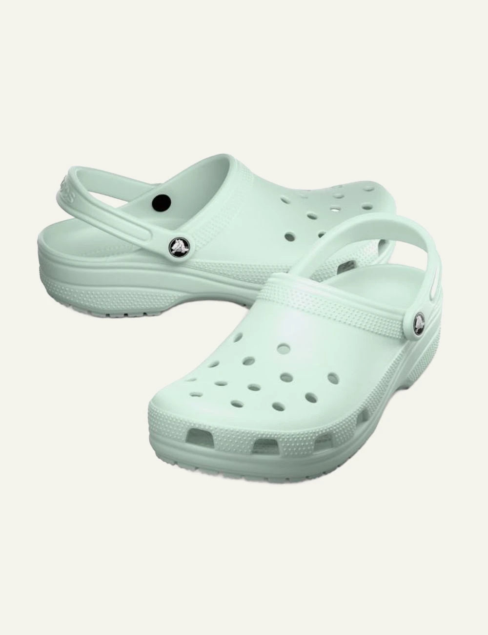 crocs classic clog mint green front view