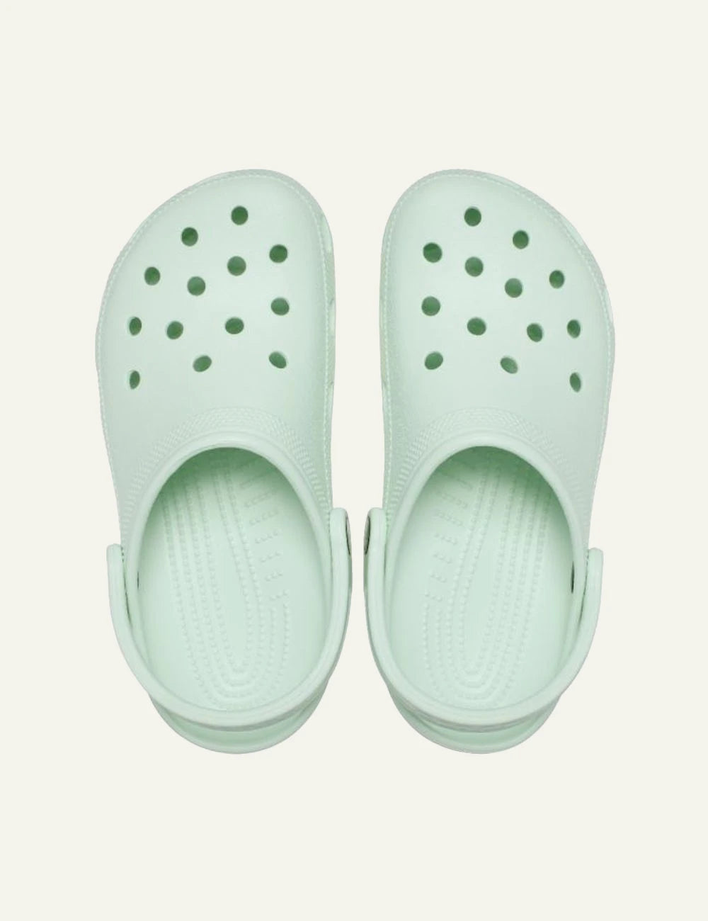 crocs classic clog mint green top view