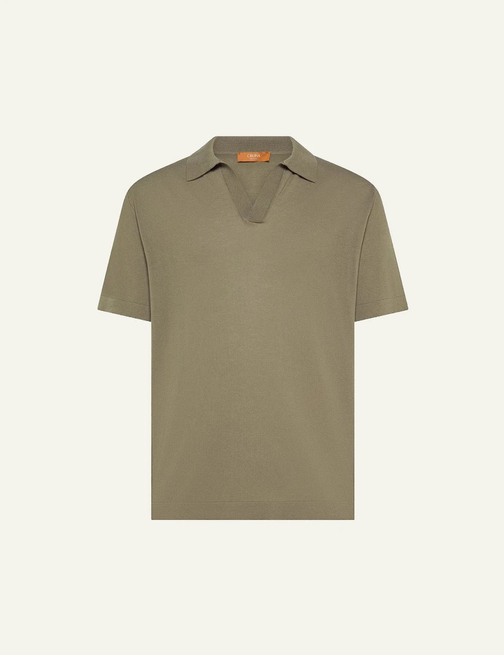 Cruna Levante beige knit polo front view