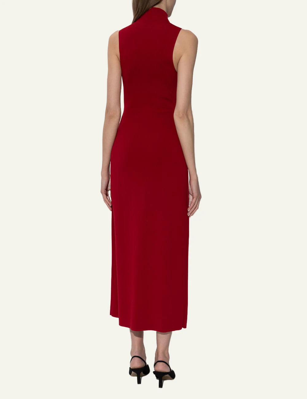 Cult gaia cut out midi dress red back view
