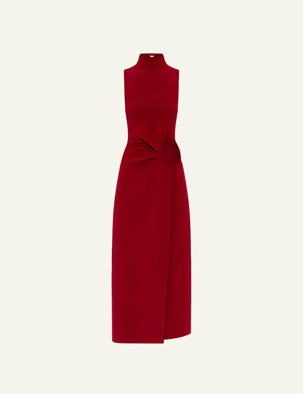 Cult gaia cut out midi dress red front flat view