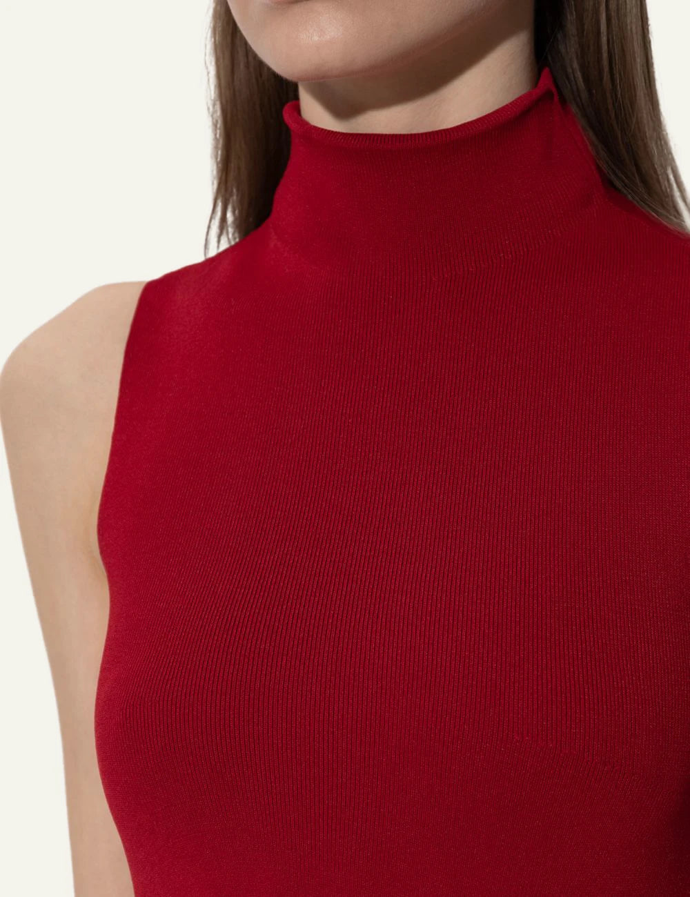 Cult gaia cut out midi dress red front detail view