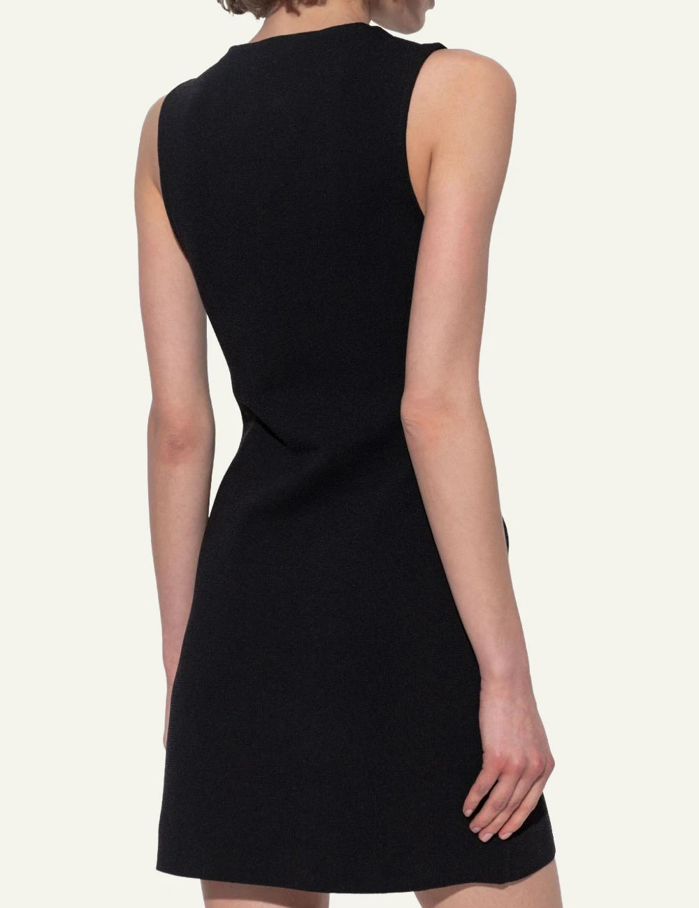 Cult Gaia cut out dress mini black round neck back view