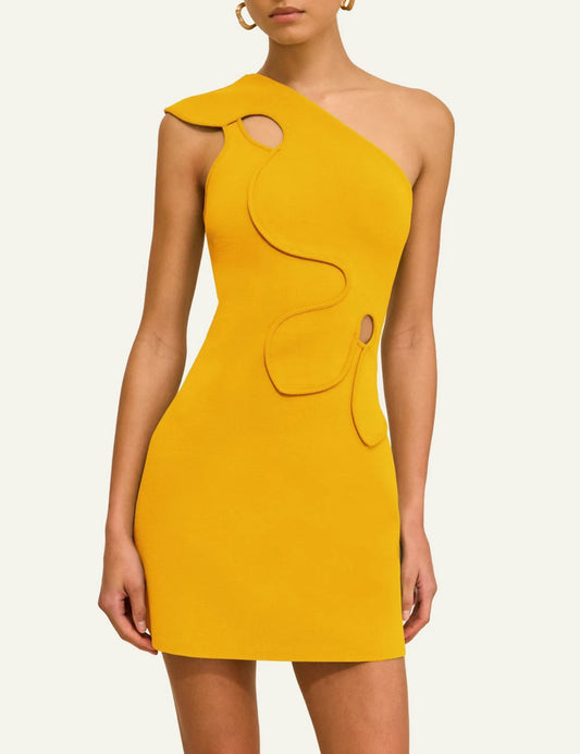 cult gaia labella mini dress yellow model front model view