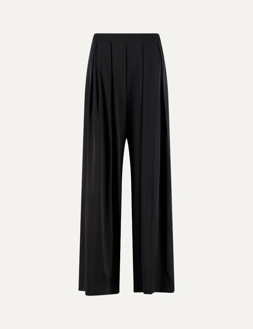 Daname Women’s Black Silk Wide-Leg Pants front view