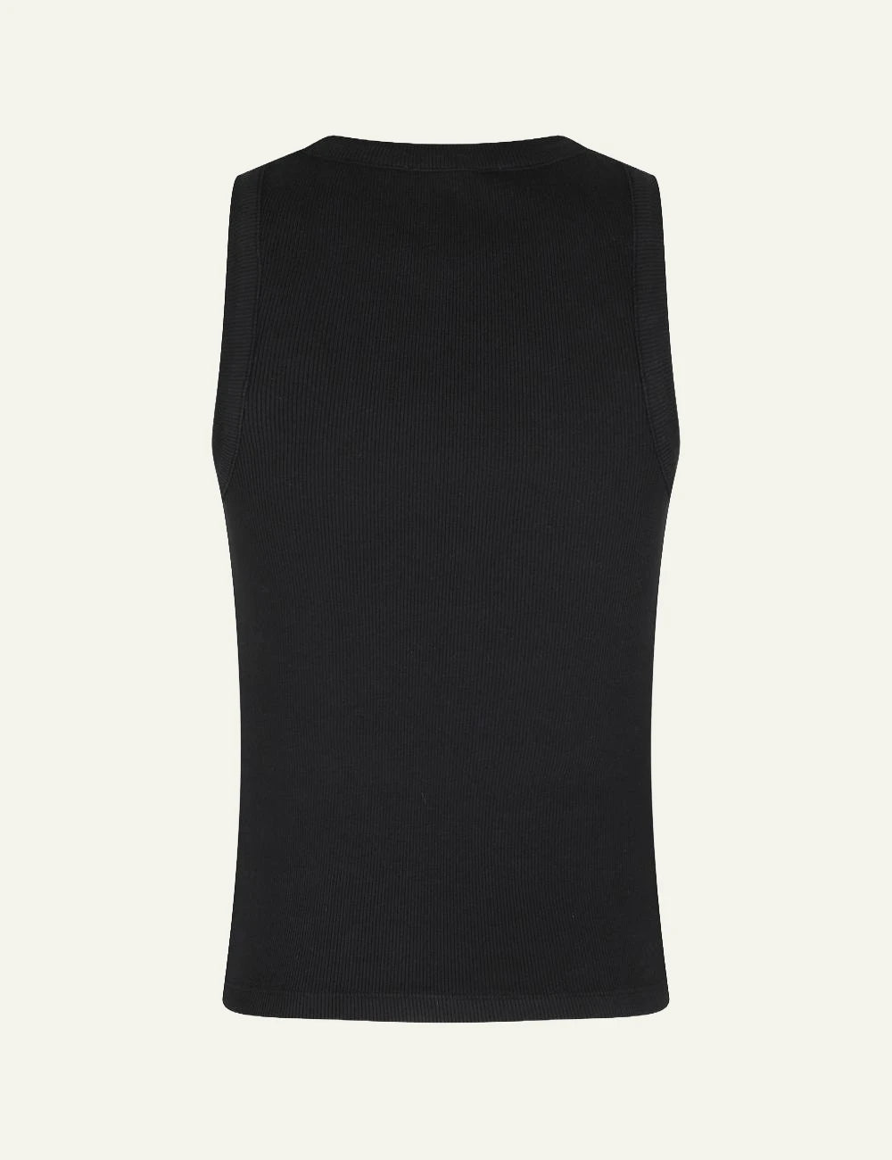 Des Phemmes classic tank top black rib me crystal embellishments back view
