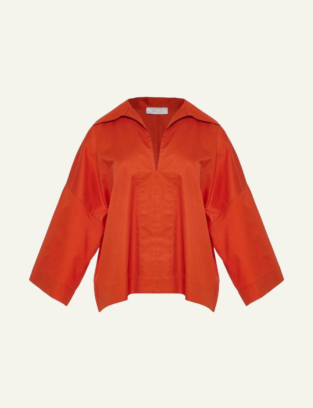 Devotion Twins Fable blouse dark orange cotton loose fit front flat view