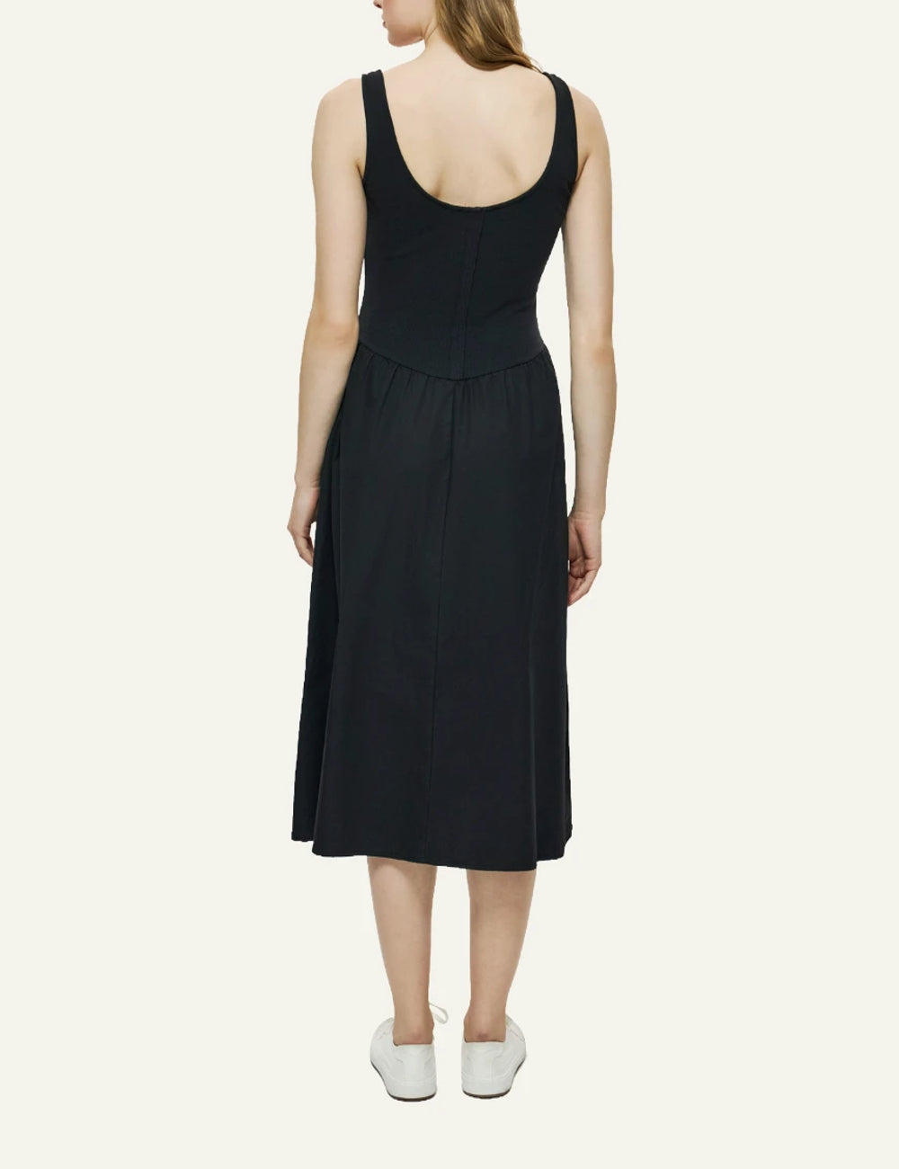 dirty laundry 2 fabric dress black midi tank top skirt flowy back model view