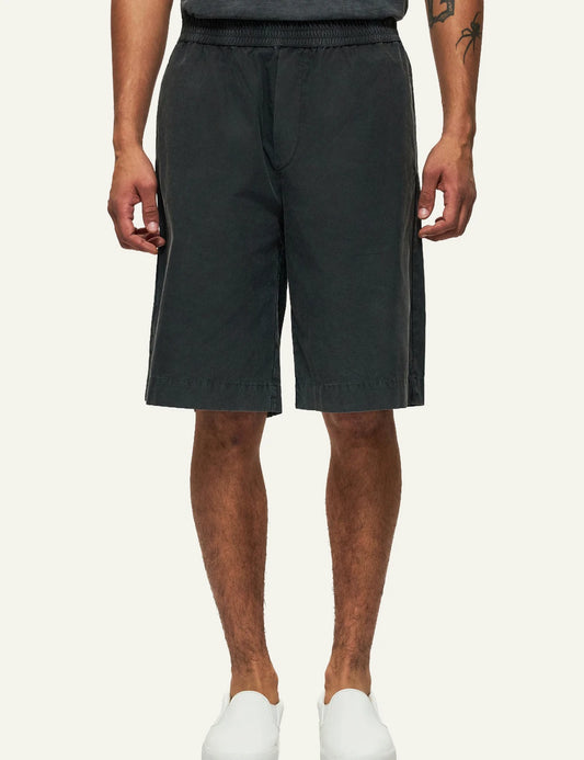 dirty laundry baggy bermuda black elastic waist cotton front model view