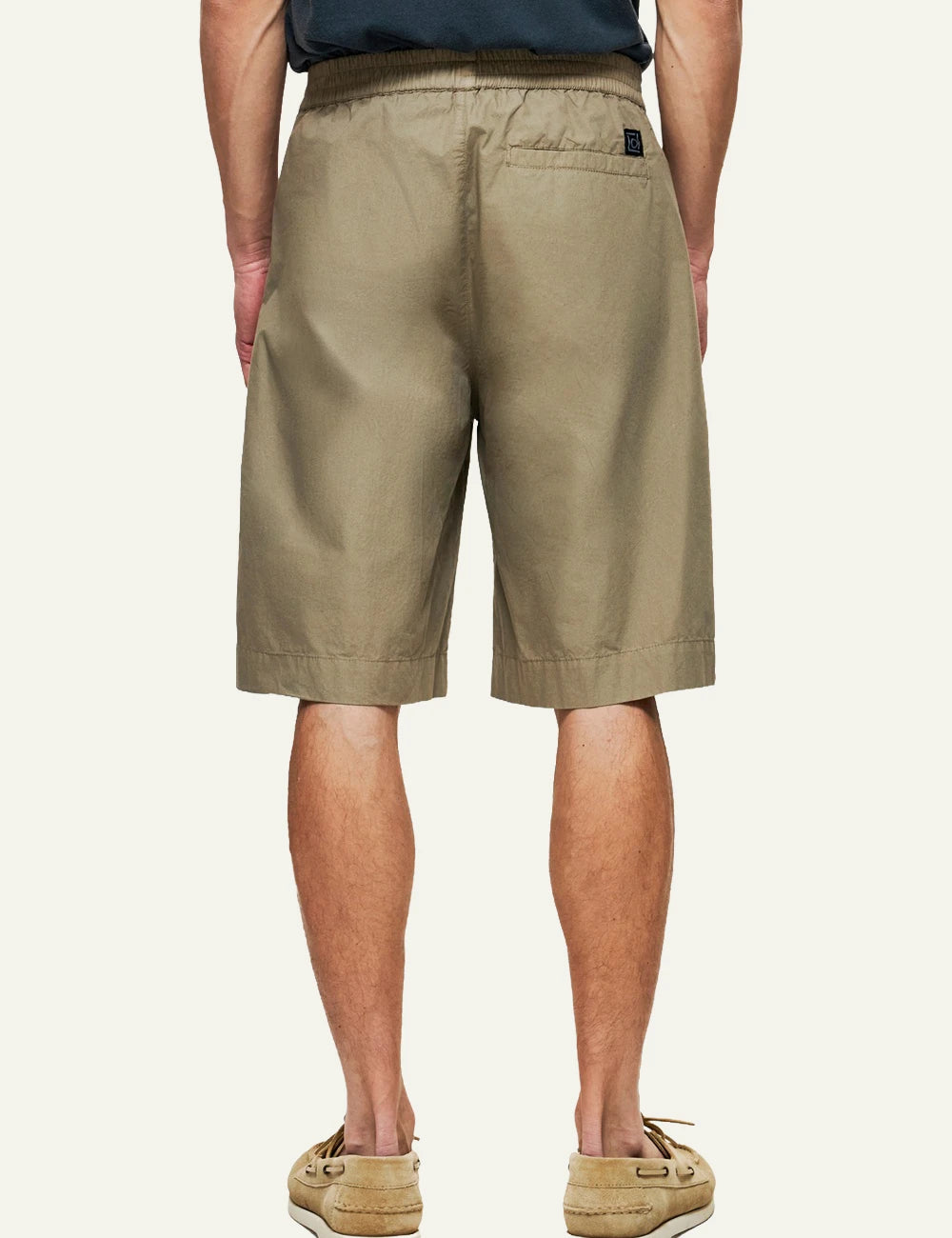 dirty laundry baggy bermuda khaki elastic waist cotton back model view